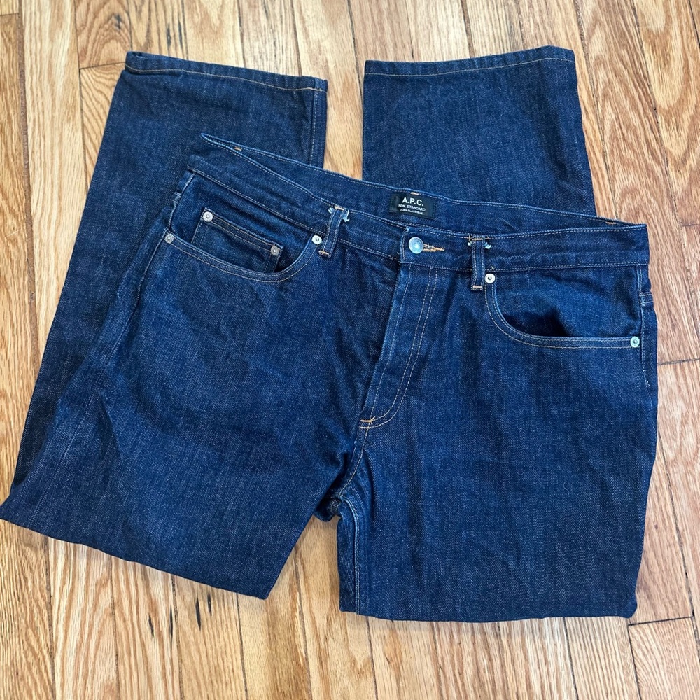 A.P.C. Men's Dark Indigo Straight Jeans 34